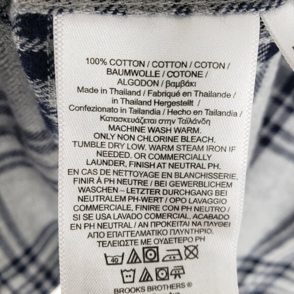 Brooks Brothers Plaid Flannel Button Down Shirt Top 8 Womens Long Sleeve Gray - Picture 9 of 9